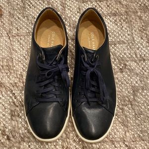 COLE HAAN Men’s Grand Crosscourt ll Sneakers, Black Leather/White, Size 10M